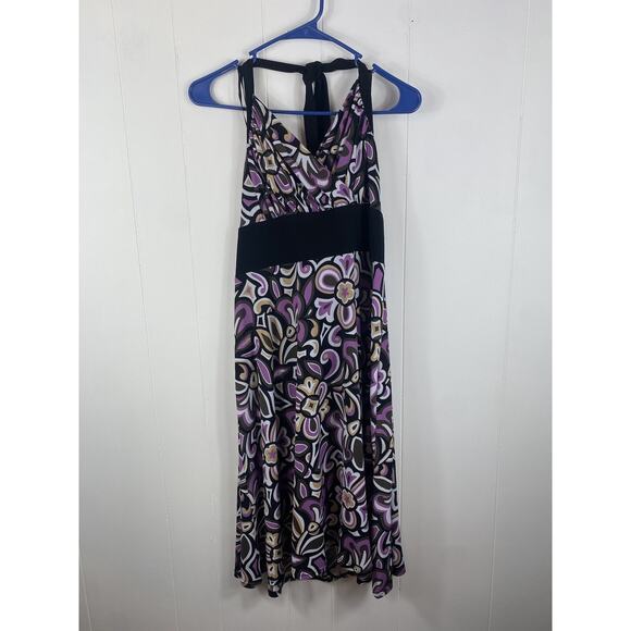 Miss Dorby Y2K Halter Dress Size 14 Purple Fairy Whimisgoth Tie Midi Flowy - Picture 1 of 8